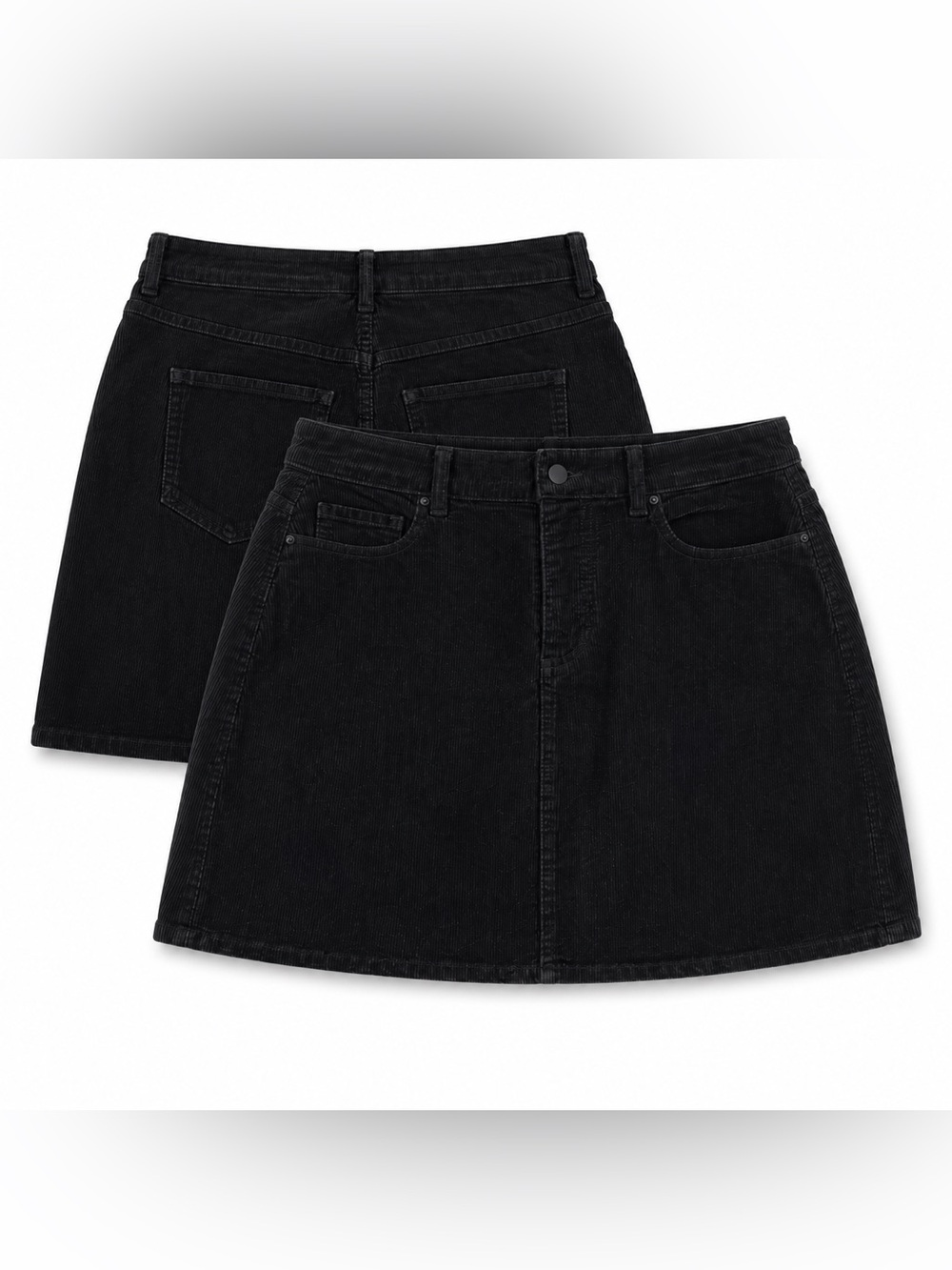 miami Black Denim Mini Skirt - Classic A-Line